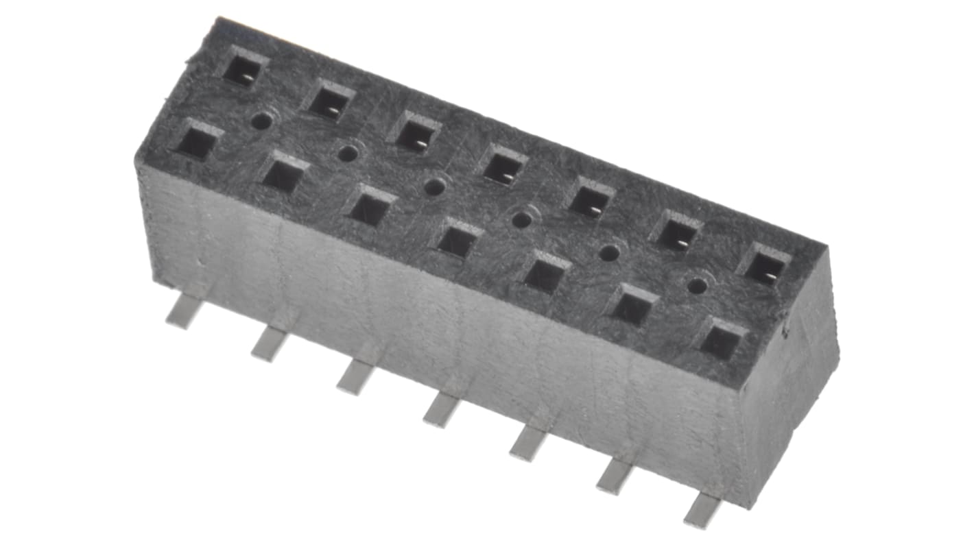 Samtec TLE Series Straight Surface Mount PCB Socket, 14-Contact, 2-Row, 2mm Pitch, Solder Termination