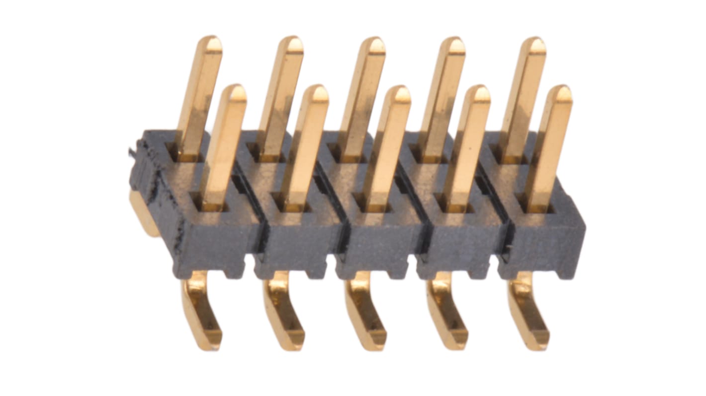 Samtec TMM Series Straight Surface Mount Pin Header, 10 Contact(s), 2.0mm Pitch, 2 Row(s), Unshrouded