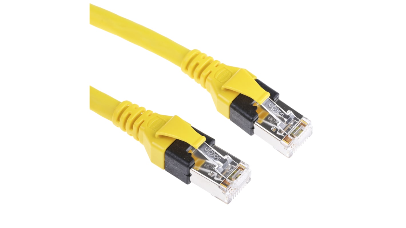 Câble Ethernet catégorie 6 SF/UTP HARTING, Jaune, 1m PUR Avec connecteur