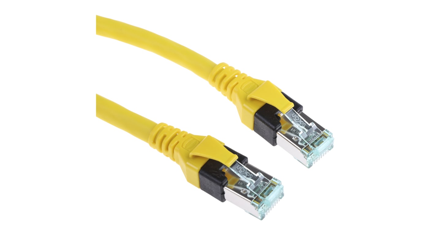 Cable Ethernet Cat6 SF/UTP HARTING de color Amarillo, long. 5m, funda de Poliuretano (PUR)