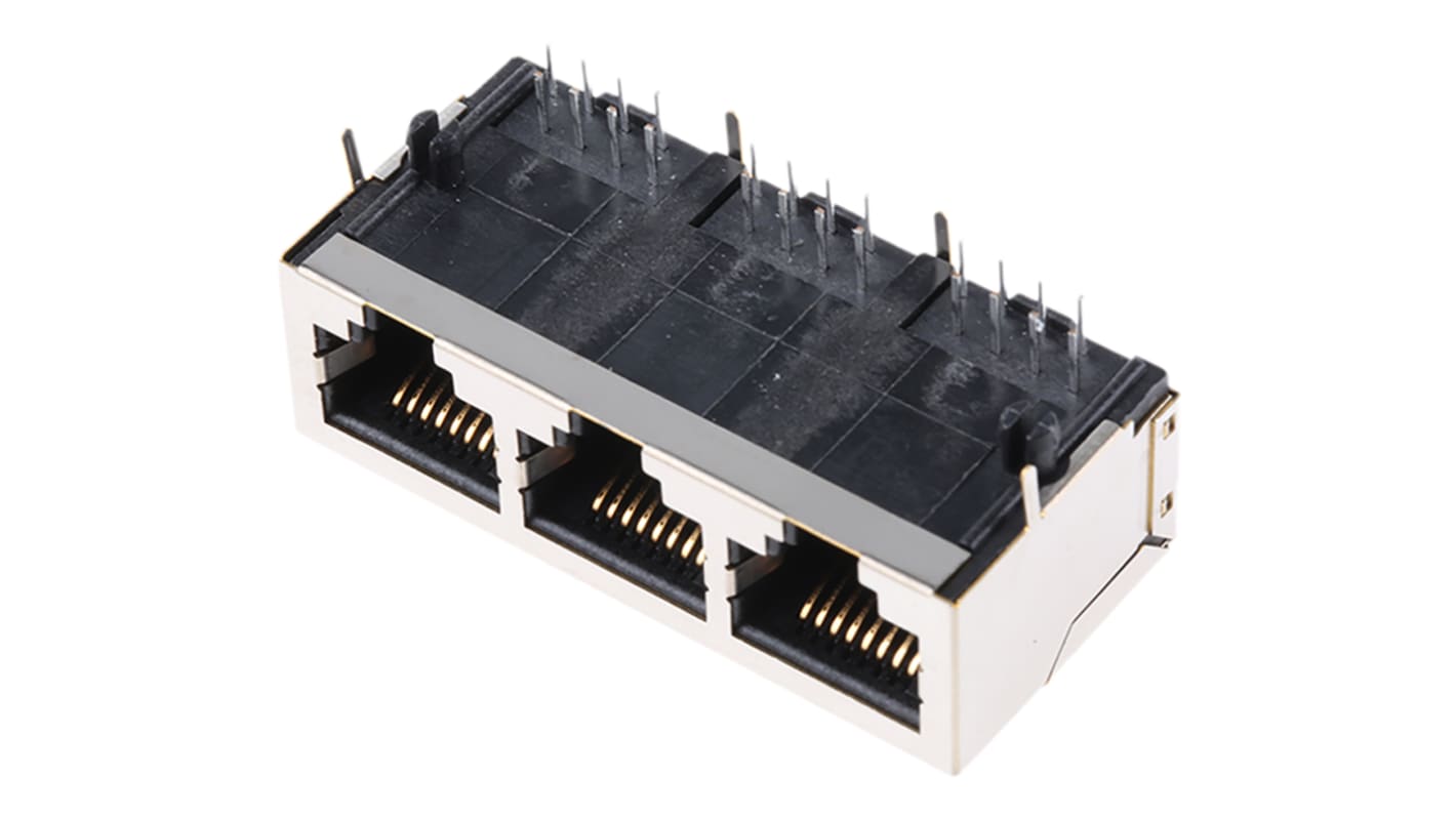 Conector RJ45 Cat5 Hembra HARTING serie RJ Industrial, de 8C x 3 puertos vías