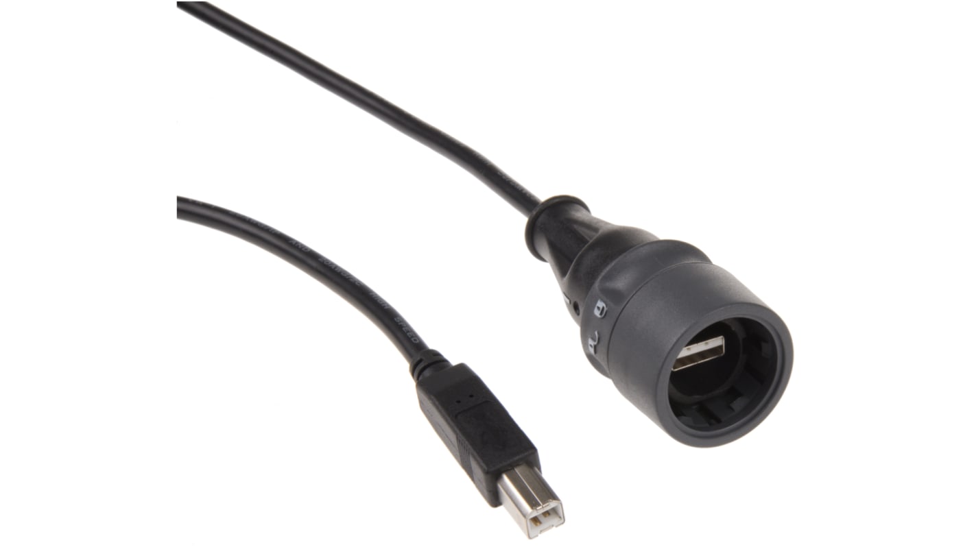 Cable USB 2.0 Bulgin, long. 5m, color Negro