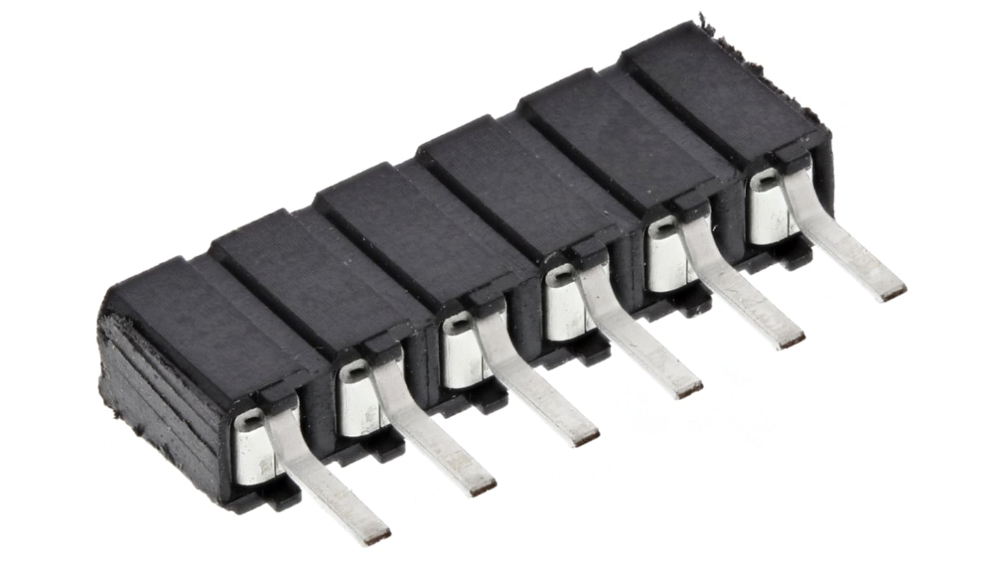 Conector hembra para PCB Samtec serie CES, de 6 vías en 1 fila, paso 2.54mm, 400 V CA, 12A, Montaje en orificio