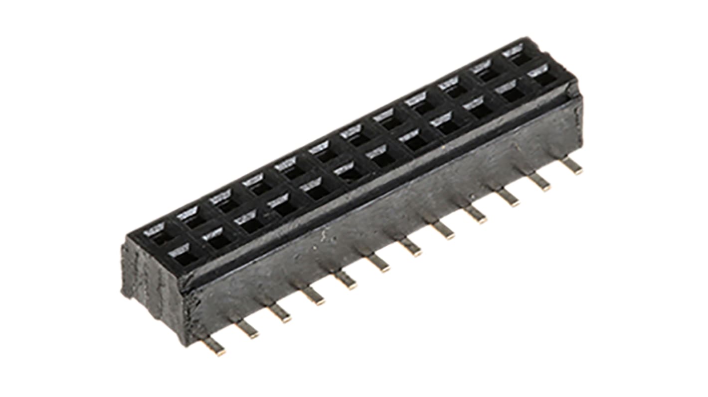 Samtec CLM Series Straight Surface Mount PCB Socket, 24-Contact, 2-Row, 1mm Pitch, Solder Termination