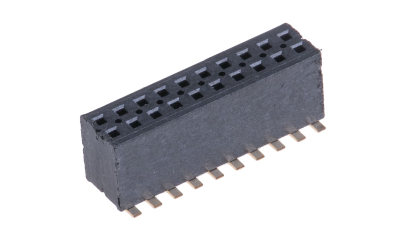 Samtec FLE Series Straight Surface Mount PCB Socket, 20-Contact, 2-Row, 1.27mm Pitch, SMT Termination