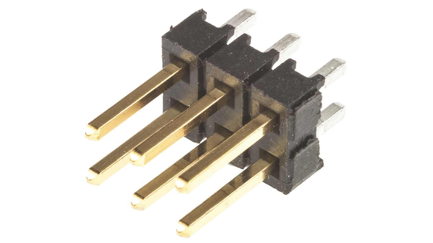 Conector macho para PCB Samtec serie TSW de 6 vías, 2 filas, paso 2.54mm, para soldar