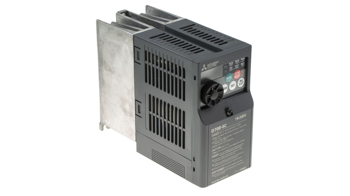 Mitsubishi Inverter Drive, 0.75 kW, 1 Phase, 230 V ac, 4.2 A, FR-D720S Series