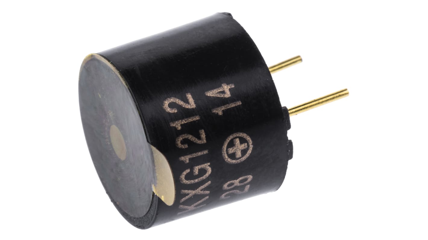 RS PRO 94dB Through Hole Continuous Magnetic Buzzer Component, 12 x 9.5mm, 8V dc Min, 12V Max