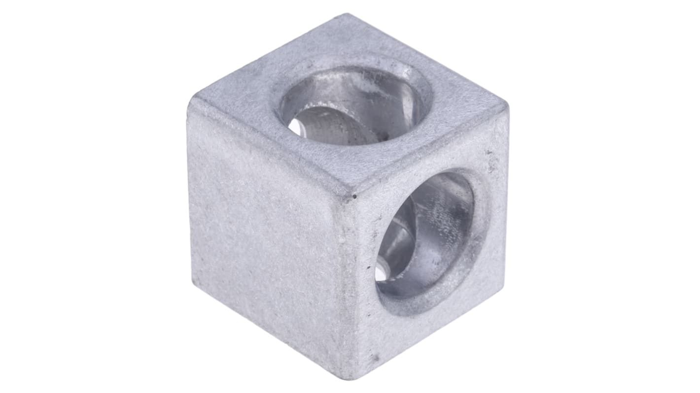 Connettore a cubo RS PRO in Alluminio pressofuso, per profili da 30 mm, scalanatura da 6mm, L. 30mm