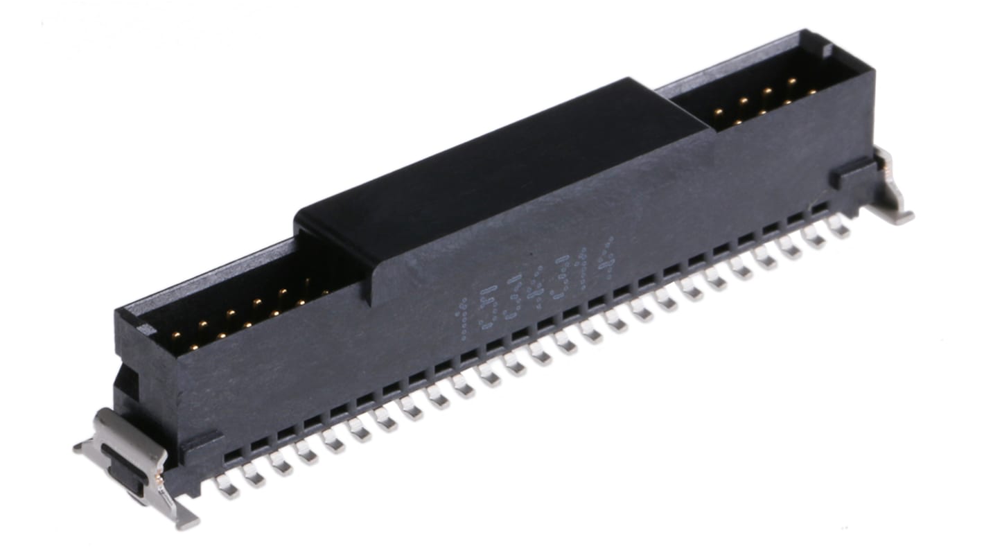 ERNI SMC Series Straight Surface Mount PCB Header, 50 Contact(s), 1.27mm Pitch, 2 Row(s), Shrouded