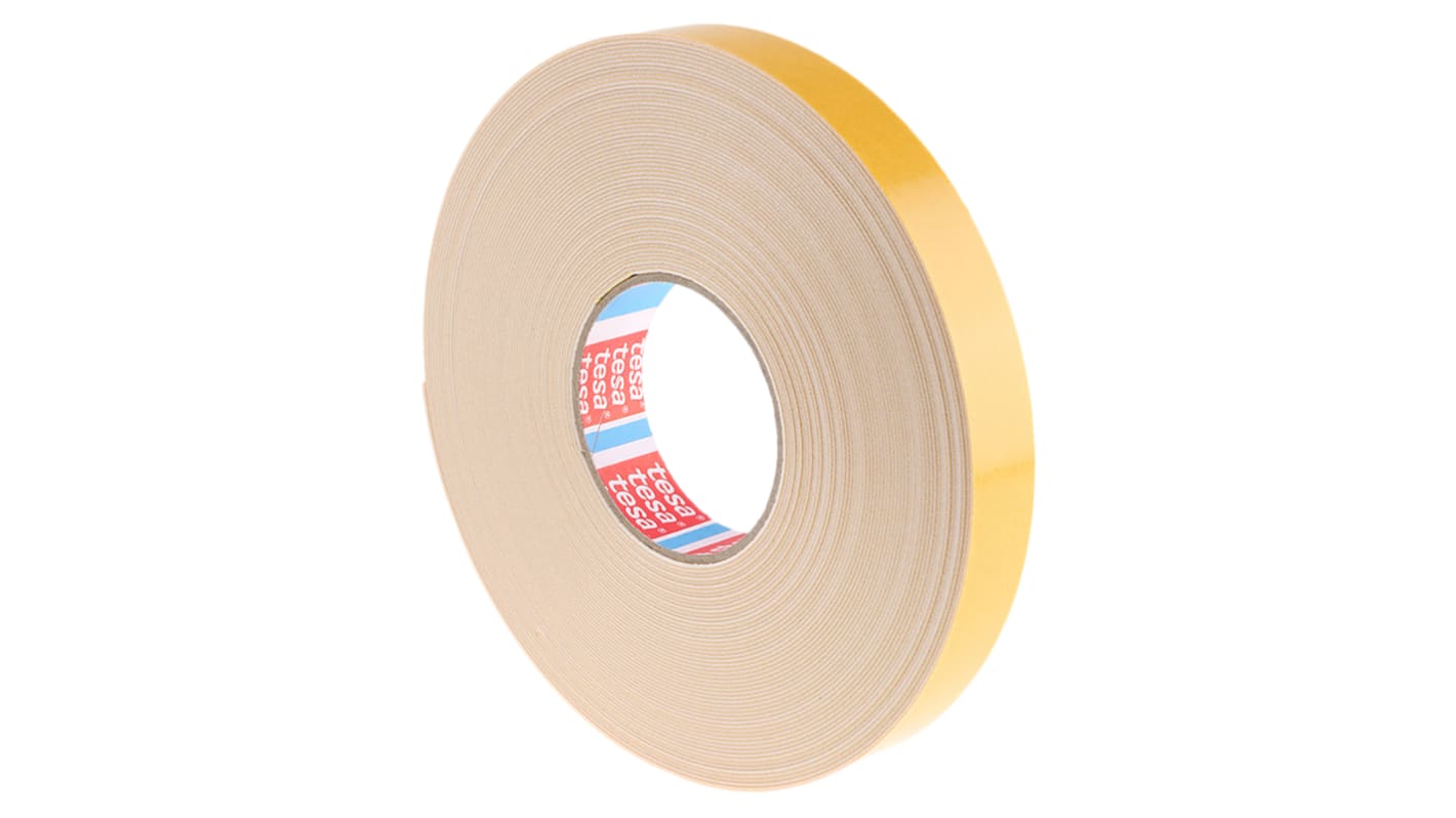 049570000900 Tesa 4957 White Adhesive Foam Tape, 25mm x 25m, 1mm Thick RS