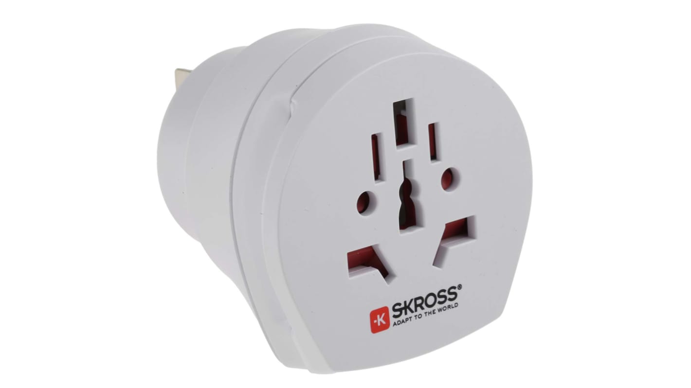 RS PRO Europe, Italy, Switzerland, UK, USA to Australia, China, Europe Travel Adapter, Rated At 10A