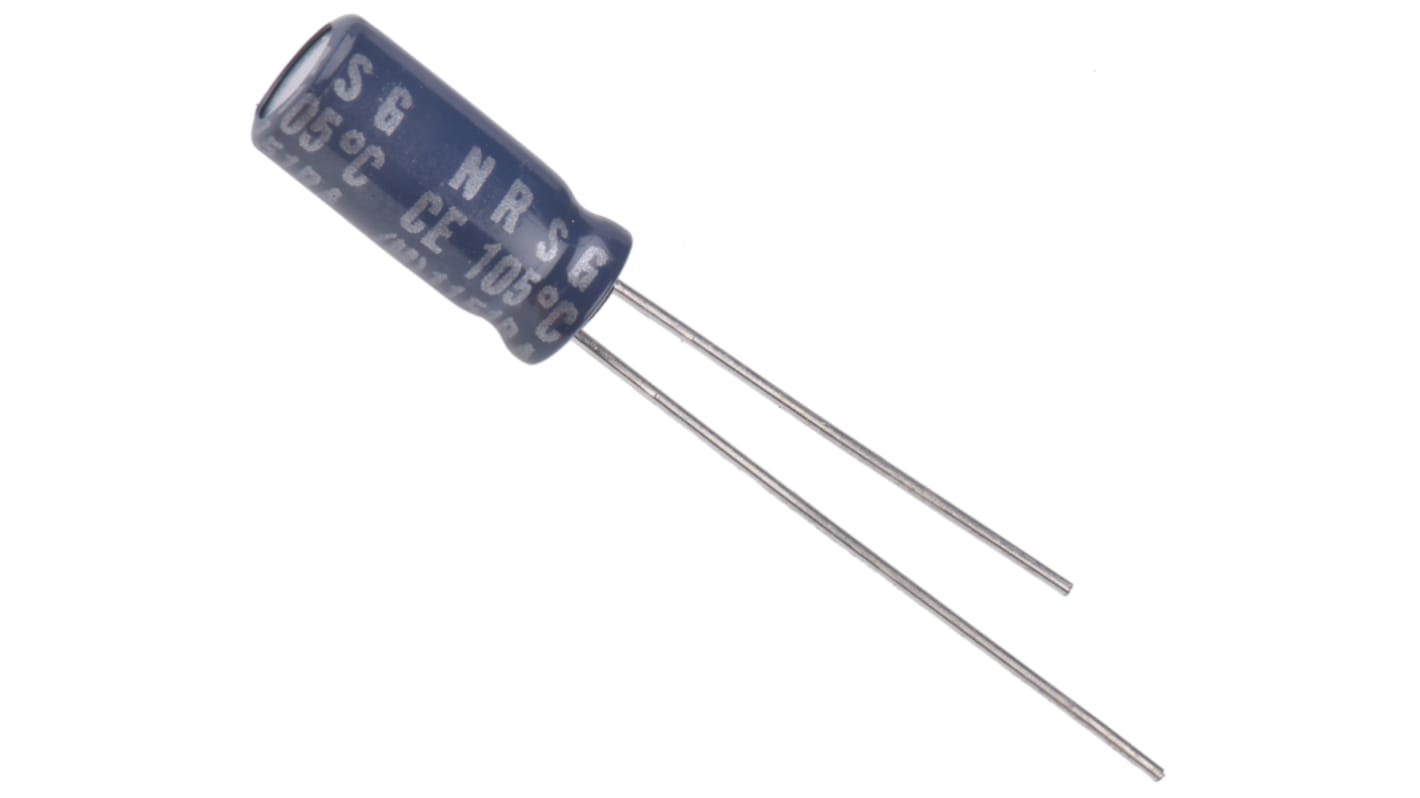 Kondensator 47μF 25V dc THT NIC Components roztaw: 2mm 5 x 11mm