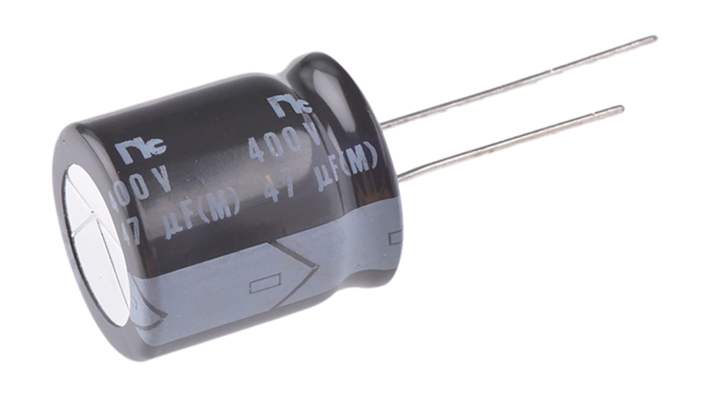 NIC Components 47μF Electrolytic Capacitor 400V dc, Through Hole - NRB-XS470M400V18X20F