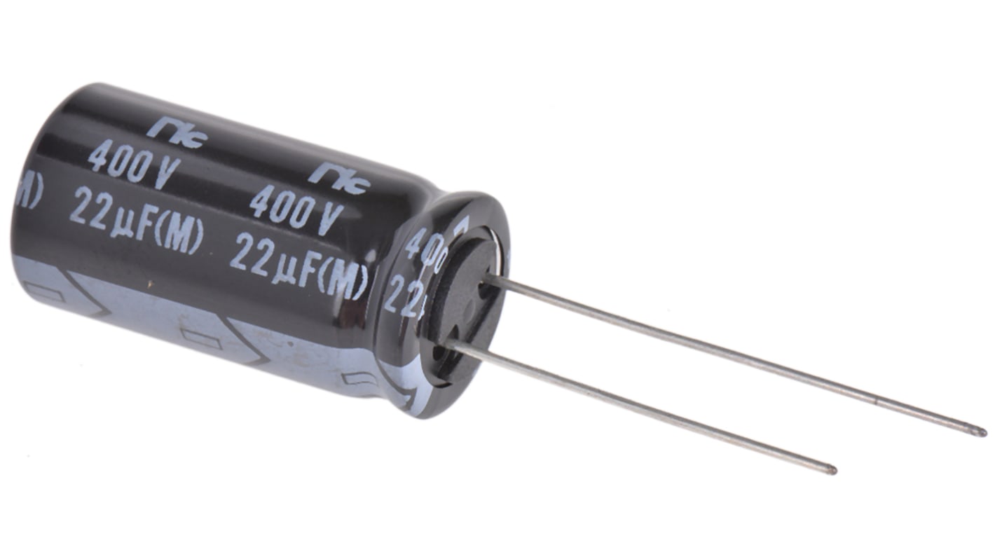 NIC Components 22μF Electrolytic Capacitor 400V dc, Through Hole - NRB-XS220M400V12.5X25F