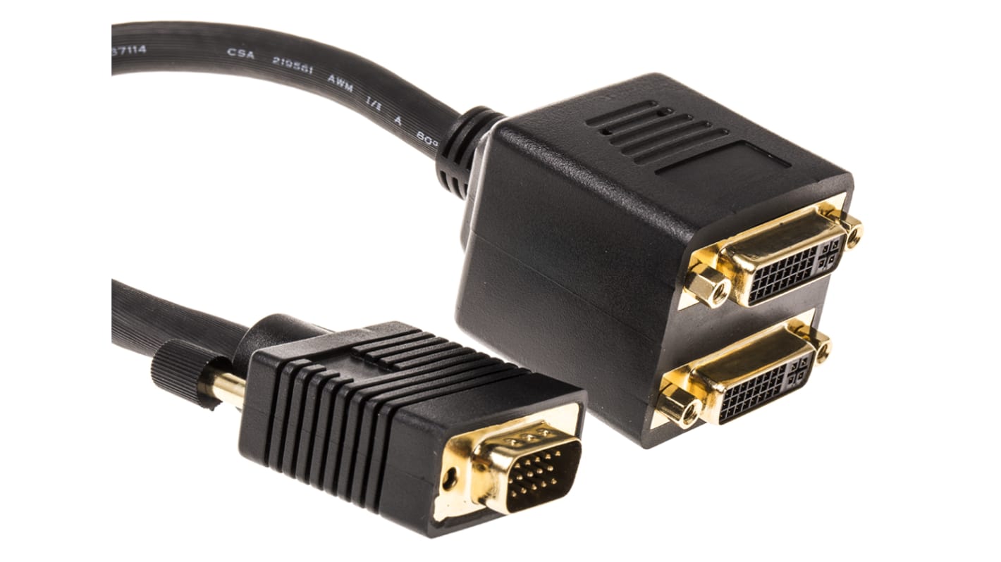 Adattatore AV DVI-I femmina (2), RS PRO, placcatura Oro VGA maschio (1)