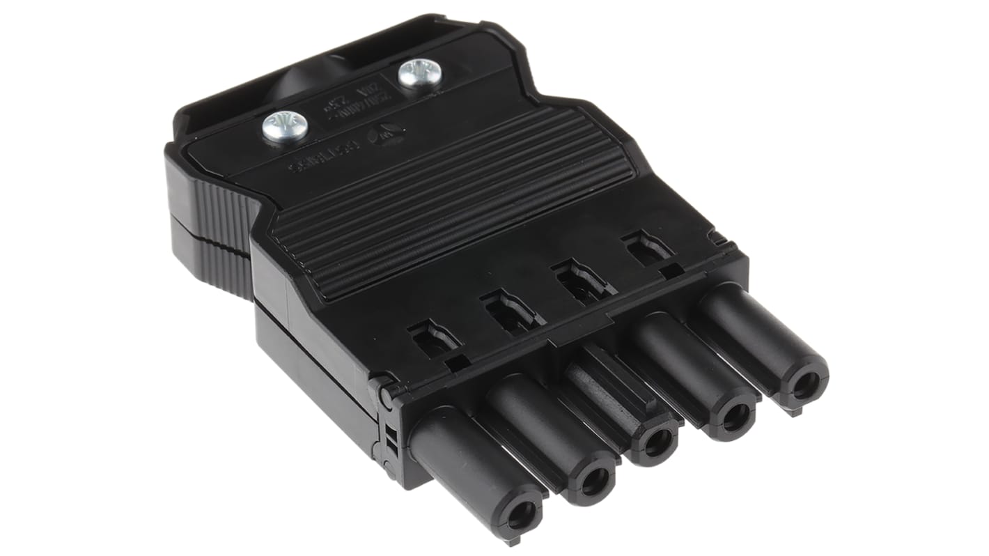 Conector de iluminación Hembra GST18i5, 5 Polos, Montaje de Cable, 400 V, 20A, IP20