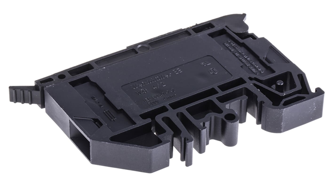 Weidmuller W Series Black Fused DIN Rail Terminal, Single-Level, Screw Termination