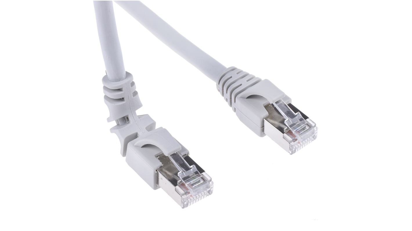 Weidmuller Cat6 Right Angle Male RJ45 to Straight Male RJ45 Ethernet Cable, S/FTP, Grey LSZH Sheath, 1.5m, Halogen Free