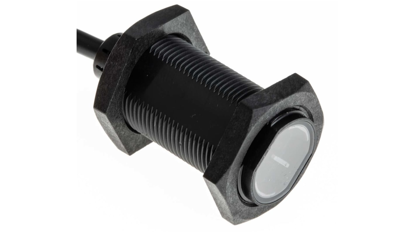 Omron E3F zylindrisch Optischer Sensor, Diffus, Bereich 100 mm, NPN Ausgang, Anschlusskabel