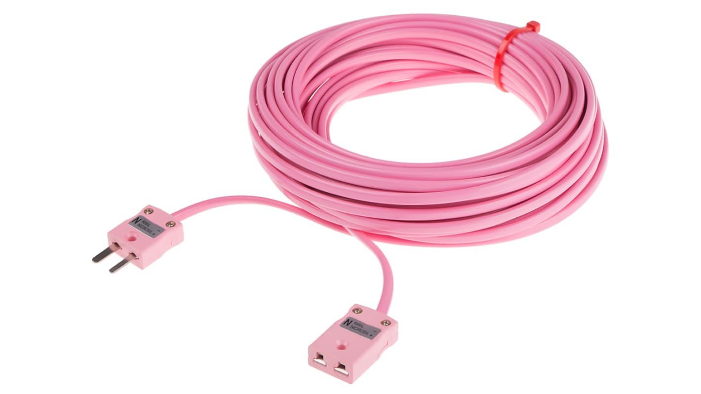 RS PRO Type N Thermocouple Cable/Wire Extension Lead, 10m, Unscreened, PVC Insulation, +105°C Max, 7/0.2mm