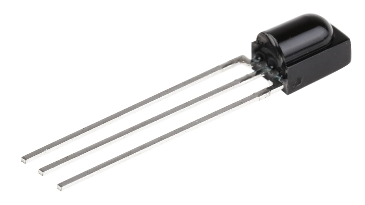 Receptor IR Vishay TSOP38538, λ 950nm, ±45 °, frec. portadora 38kHz, 2.5 → 5.5 V, rango 45m, mont. pasante de 3