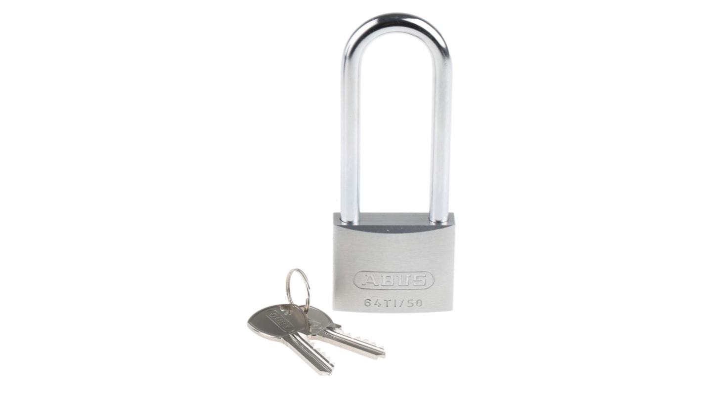 ABUS 64TI Key Weatherproof Titanium Weatherproof Padlock, 8mm Shackle, 50mm Body