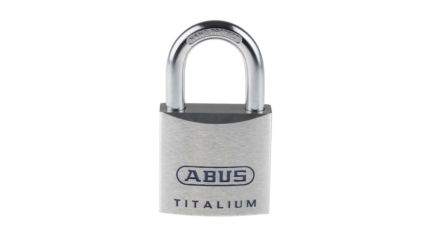 ABUS Key Weatherproof Titanium Weatherproof Padlock, 8mm Shackle, 45mm Body