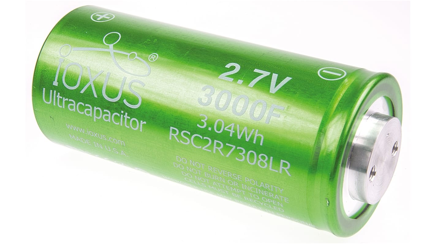 RSC2R7308LR Ioxus 3000F Supercapacitor 0 → +10 Tolerance, Screw