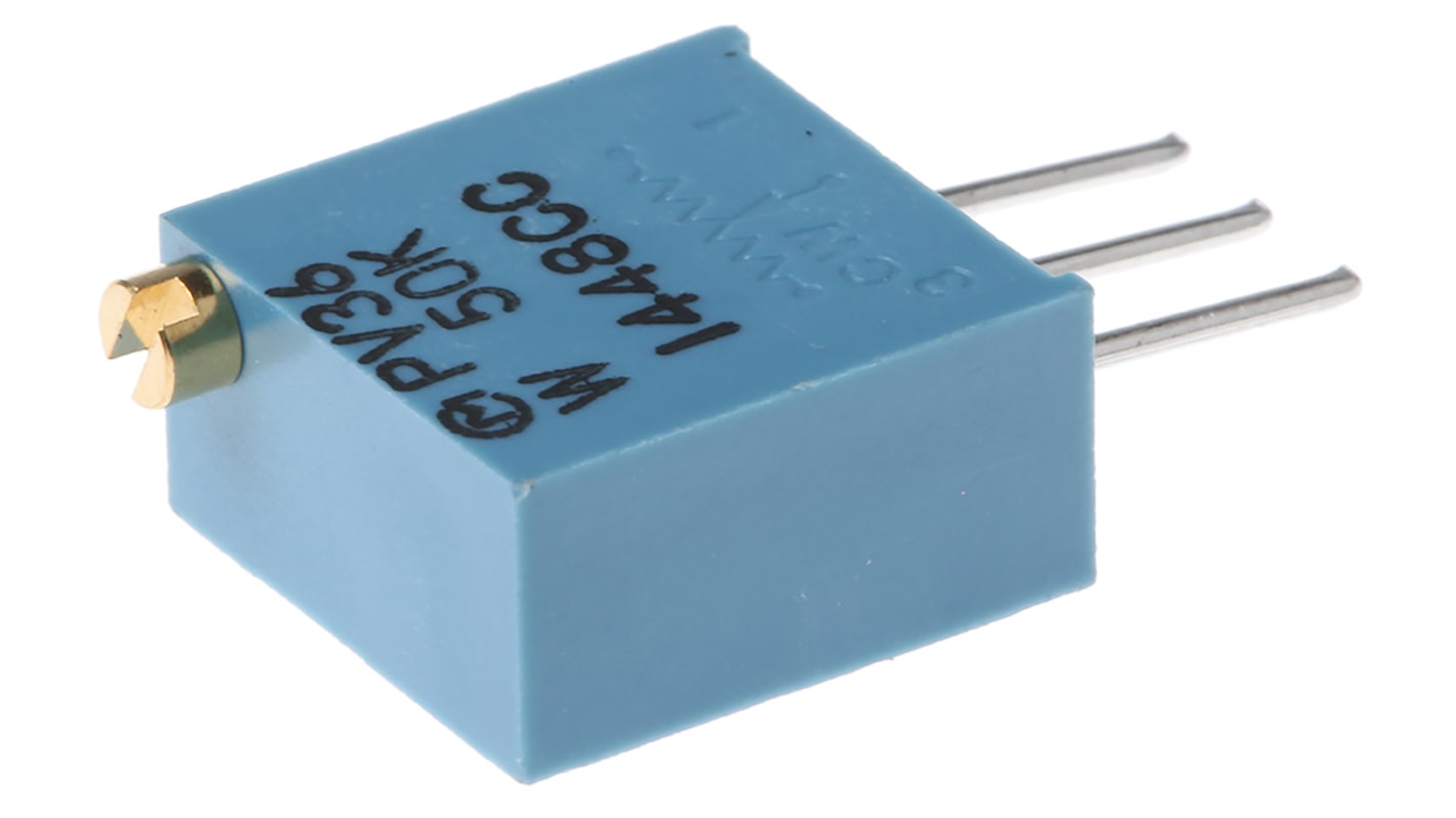 Bourns PV36 25-Gang THT Trimmer-Potentiometer, Einstellung von oben, 50kΩ, ±10%, 0.5W, Lötstift, L. 9.6mm