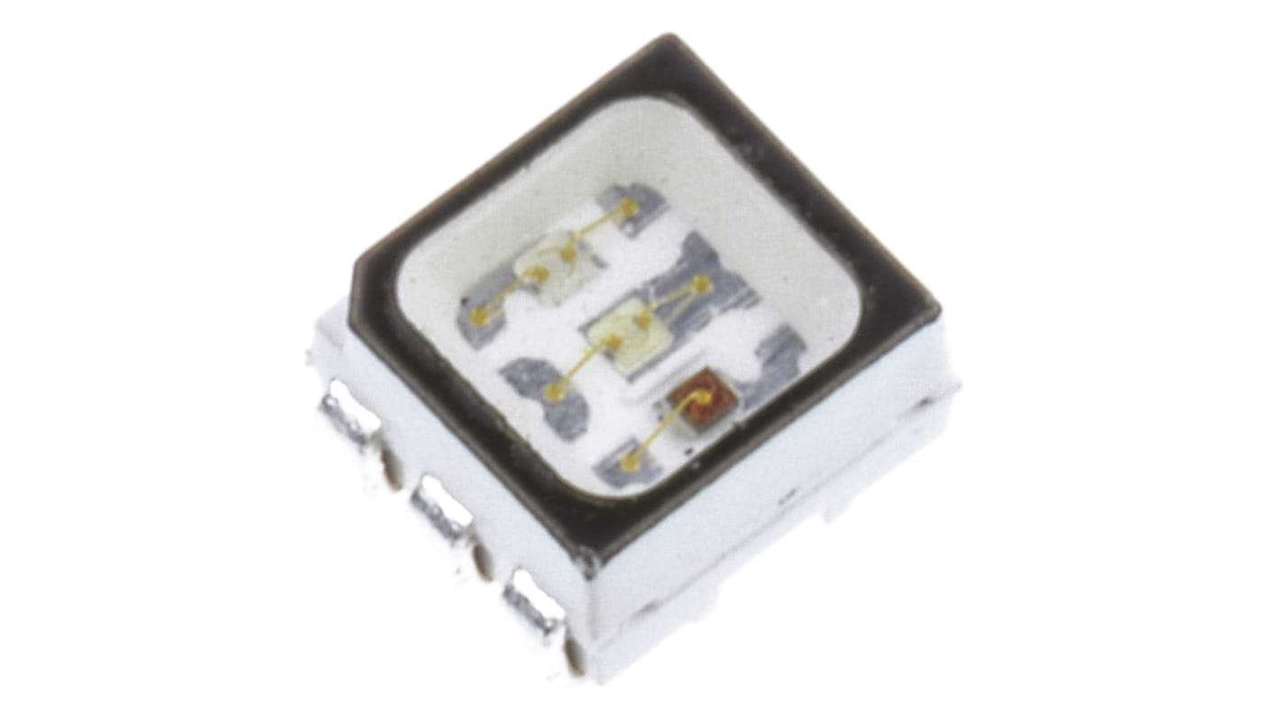 Broadcom SMD LED Grün, Rot 2,1 V, 3,2 V, Cluster 3-LEDs, 120°, 6-Pin PLCC 6