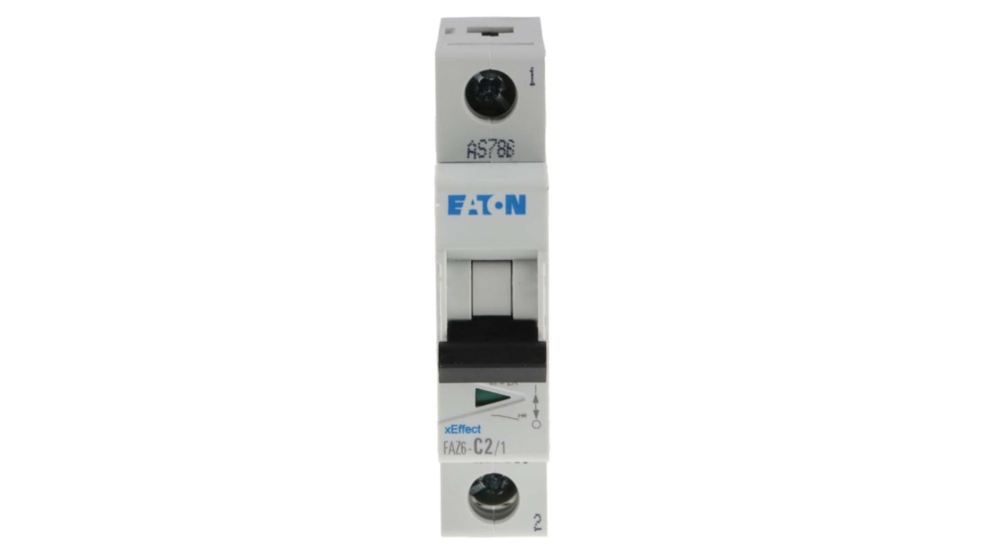 Eaton MCB Leitungsschutzschalter Typ C, 1-polig 2A 230 → 400V, Abschaltvermögen 6 kA xEffect DIN-Schienen-Montage