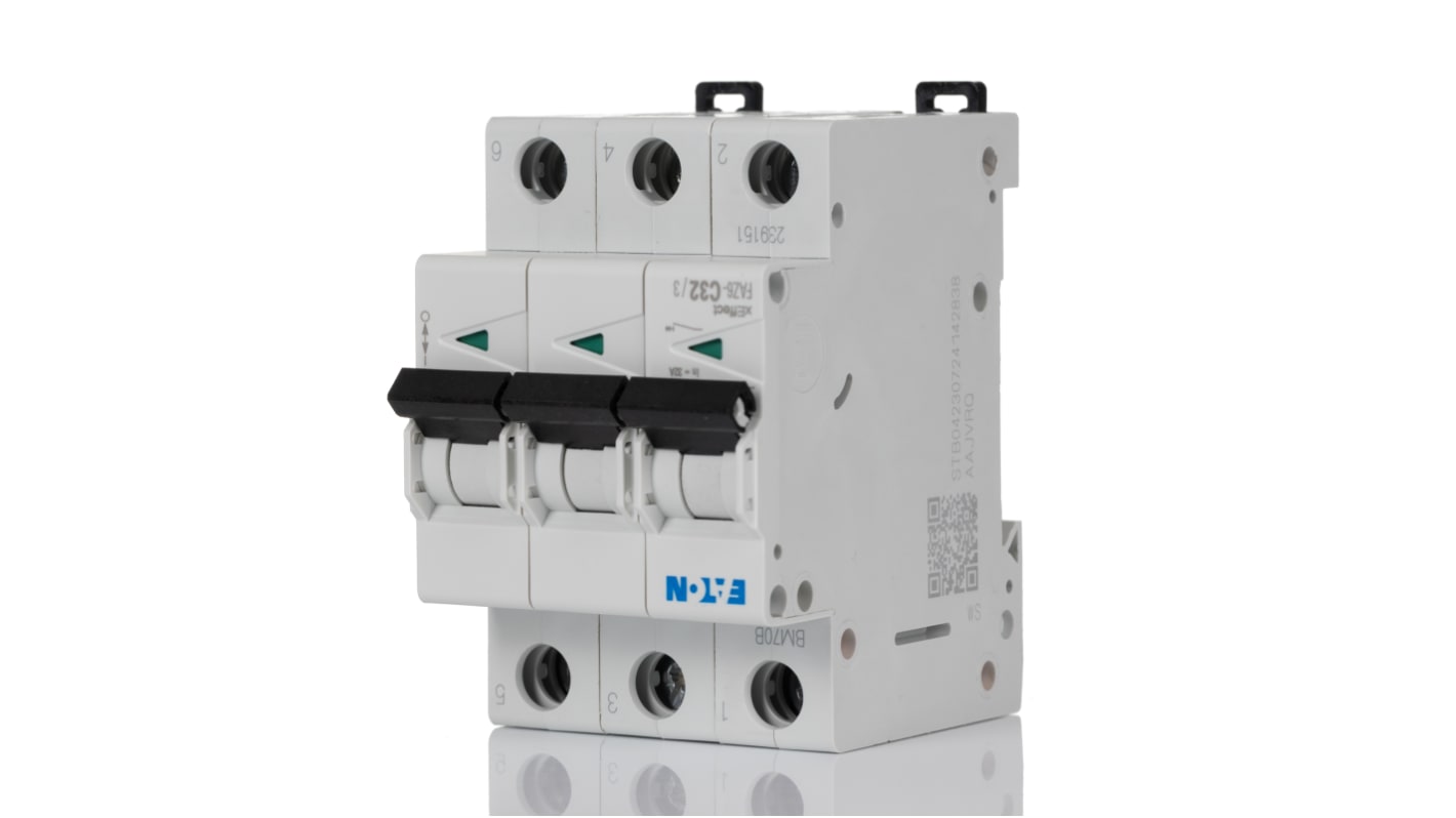 Eaton MCB Leitungsschutzschalter Typ C, 3-polig 32A 230 → 400V, Abschaltvermögen 6 kA xEffect