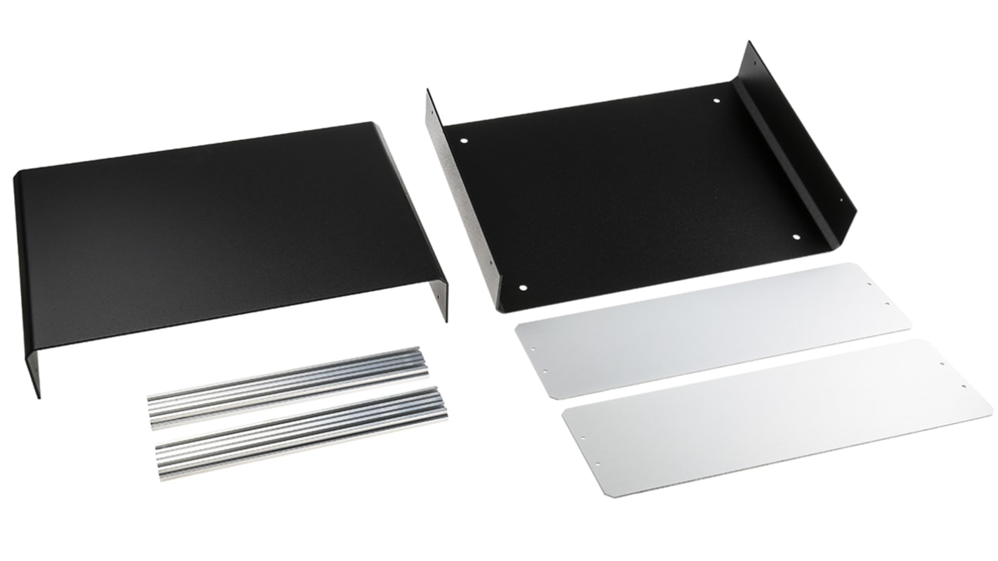 Caja para instrumentación METCASE de Aluminio Negro, 261 x 300 x 134.5mm, IP40