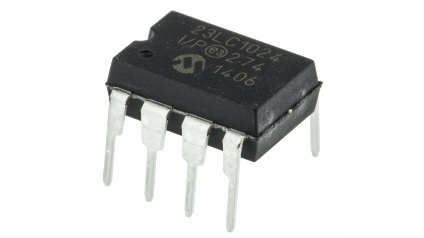 Microchip SRAM, 23LC1024-I/P- 1Mbit