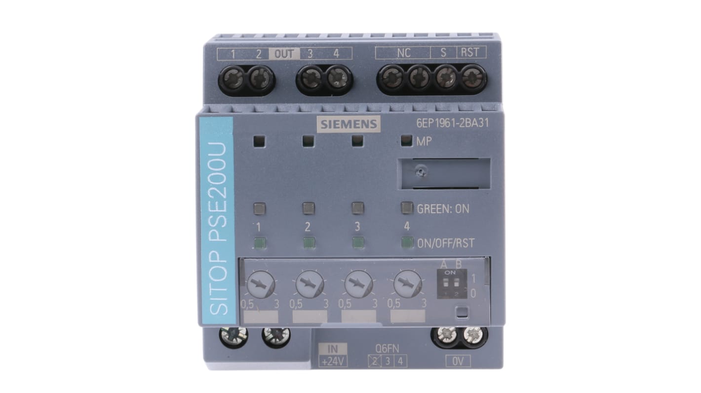 Siemens SITOP PSE200U Selectivity Module DIN Rail Power Supply, 24V dc dc Input, 24V dc dc Output, 3A Output, 9W