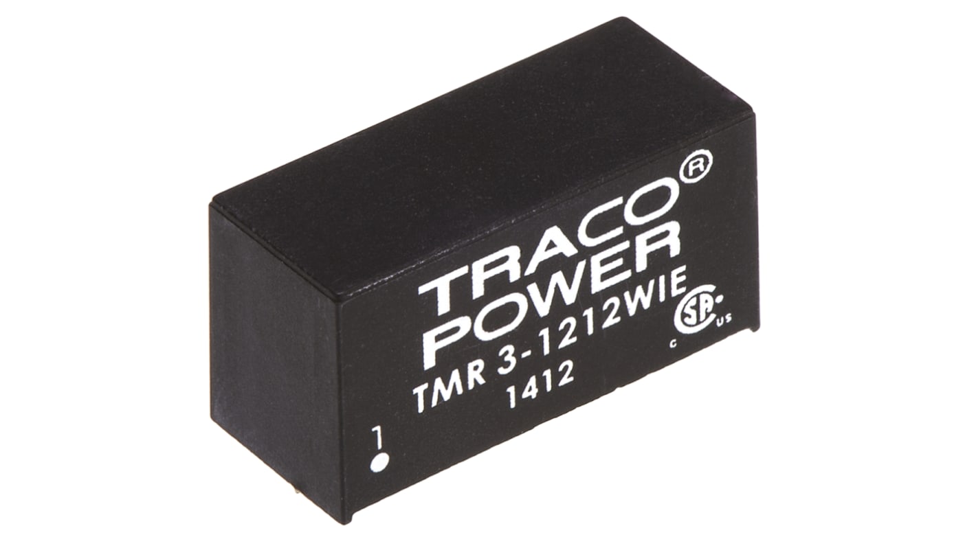 TRACOPOWER DC-DCコンバータ Vout：12V dc 4.5 → 18 V dc, 3W, TMR 3-1212WIE