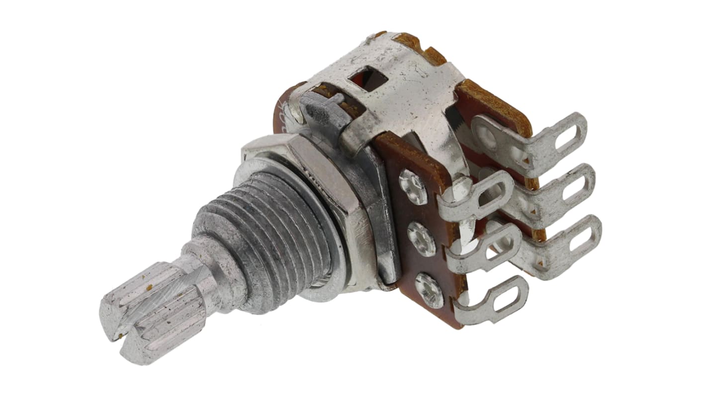 Bourns PDB182-GTRB, Tafelmontage  Dreh Potentiometer 500kΩ ±20% / 0.06W / 2 Ausbrüche, Schaft-Ø 6 mm