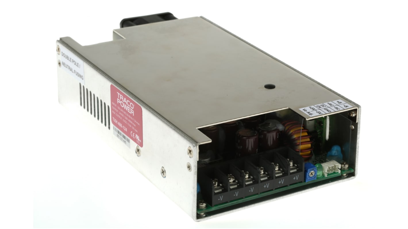 TRACOPOWER Switching Power Supply, TXH 480-124, 24V dc, 20A, 480W, 1 Output, 120 → 370 V dc, 90 → 264 V