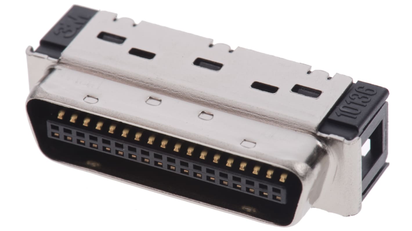 3M D-Sub konnektor, stik, 36-Polet, 101 Serien, 1.27mm benafstand, Lige, Kabelmontering, IDC terminering, 1A
