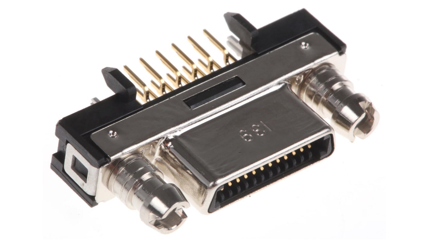 Conector D-sub 3M, Serie SDR 122, paso 0.8mm, Recto, Montaje en orificio pasante, Hembra, Terminación Soldador D, 250,0