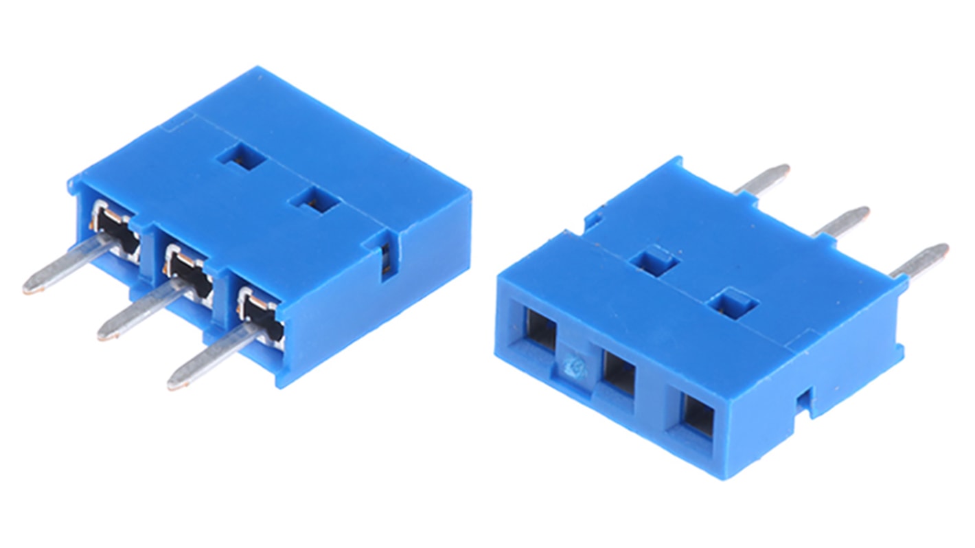 Amphenol Communications Solutions Dubox Series Straight Through Hole Mount PCB Socket, 3-Contact, 1-Row, 2.54mm Pitch,