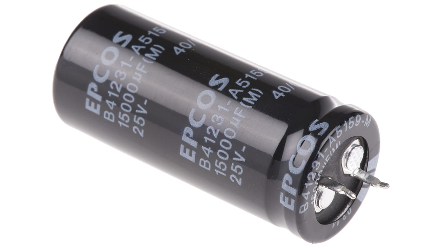 Condensateur EPCOS série B41231, Aluminium électrolytique 15000μF, 25V c.c.