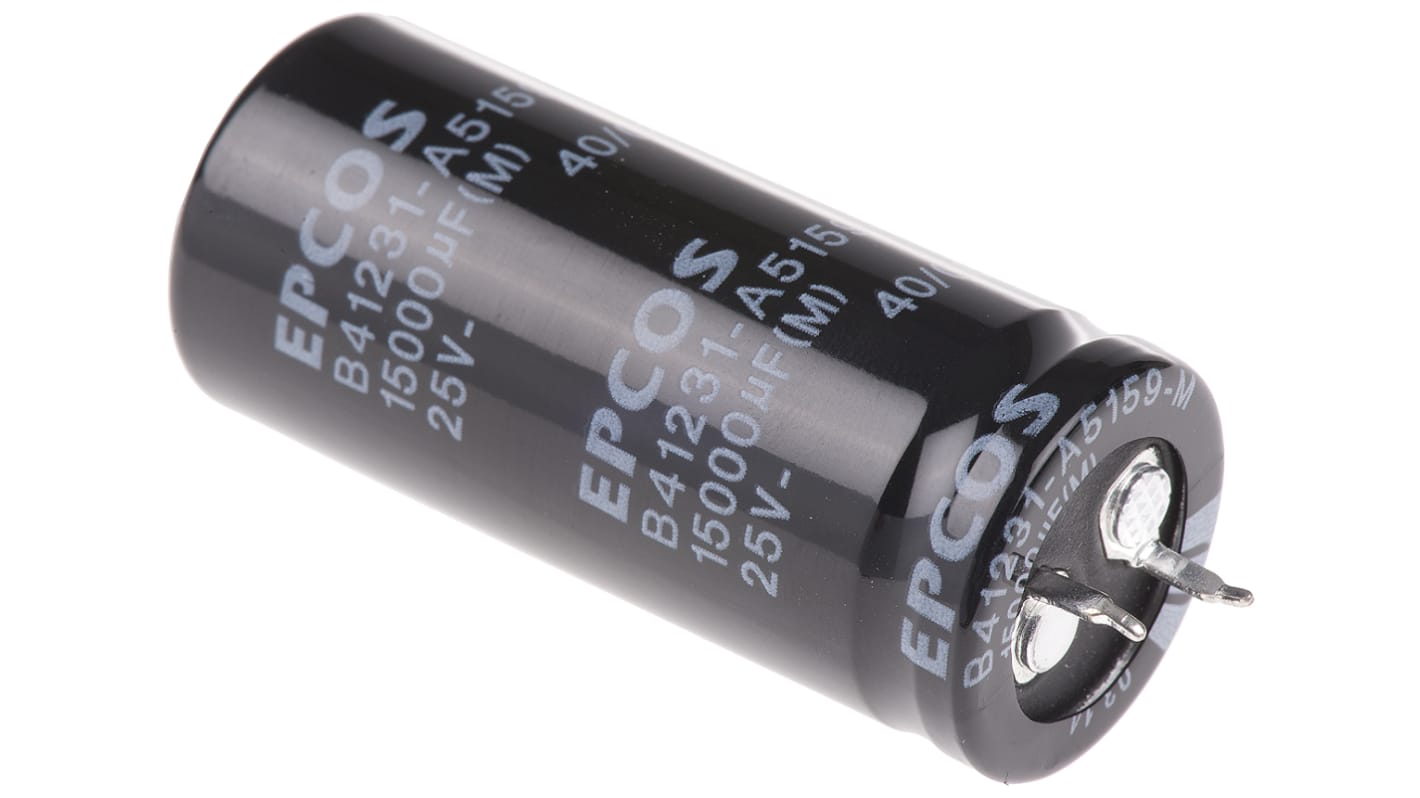 EPCOS 15000μF Aluminium Electrolytic Capacitor 25V dc, Snap-In - B41231A5159M000