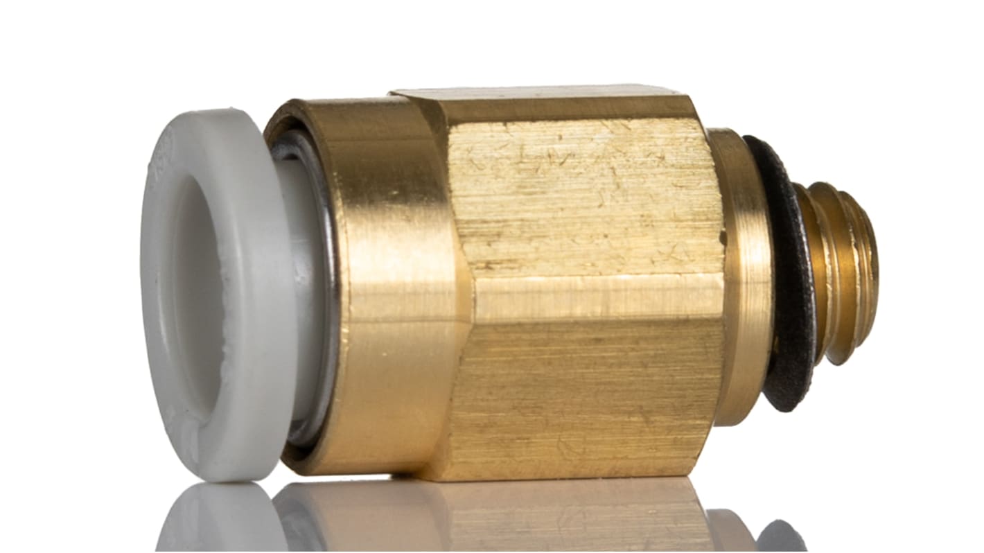 SMC KQ2 Series Straight Threaded Adaptor, M5 Male to Push In 6 mm, Threaded-to-Tube Connection Style