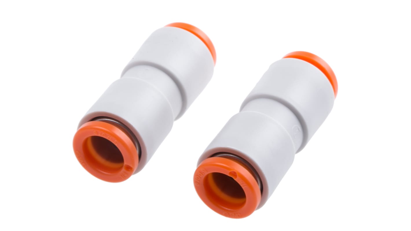 SMC KQ2 Series Straight Tube-to-Tube Adaptor, Push In 1/4 in to Push In 1/4 in, Tube-to-Tube Connection Style