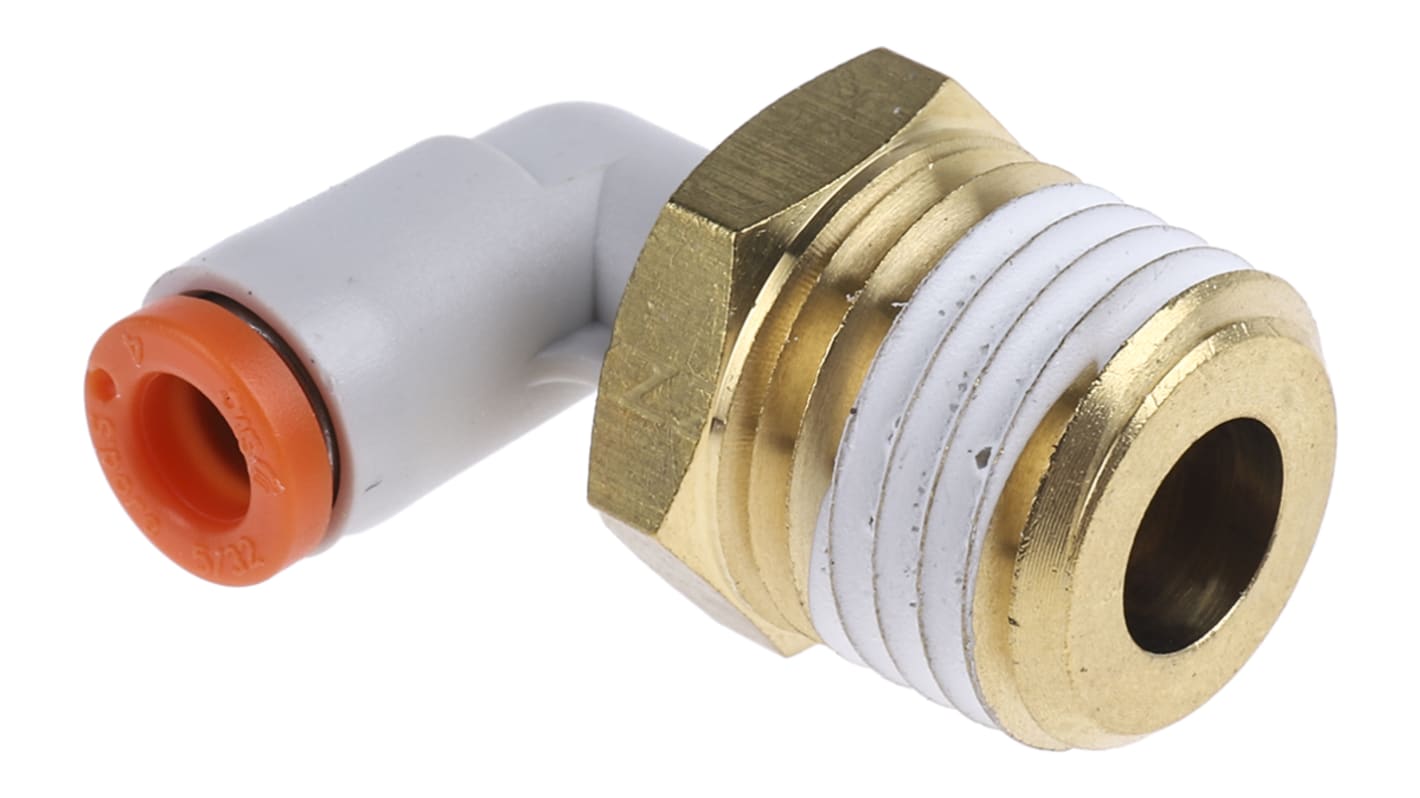 Adaptateur fileté coudé SMC KQ2 vers Enfichable 5/32 pouce NPT 1/4 Mâle