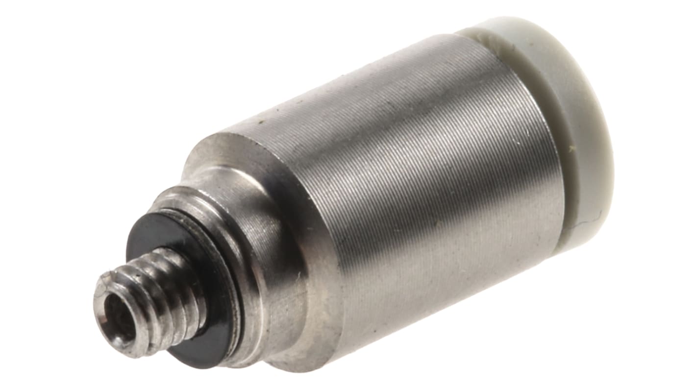 SMC KQ2 Series Straight Threaded Adaptor, M3 Male to Push In 4 mm, Threaded-to-Tube Connection Style