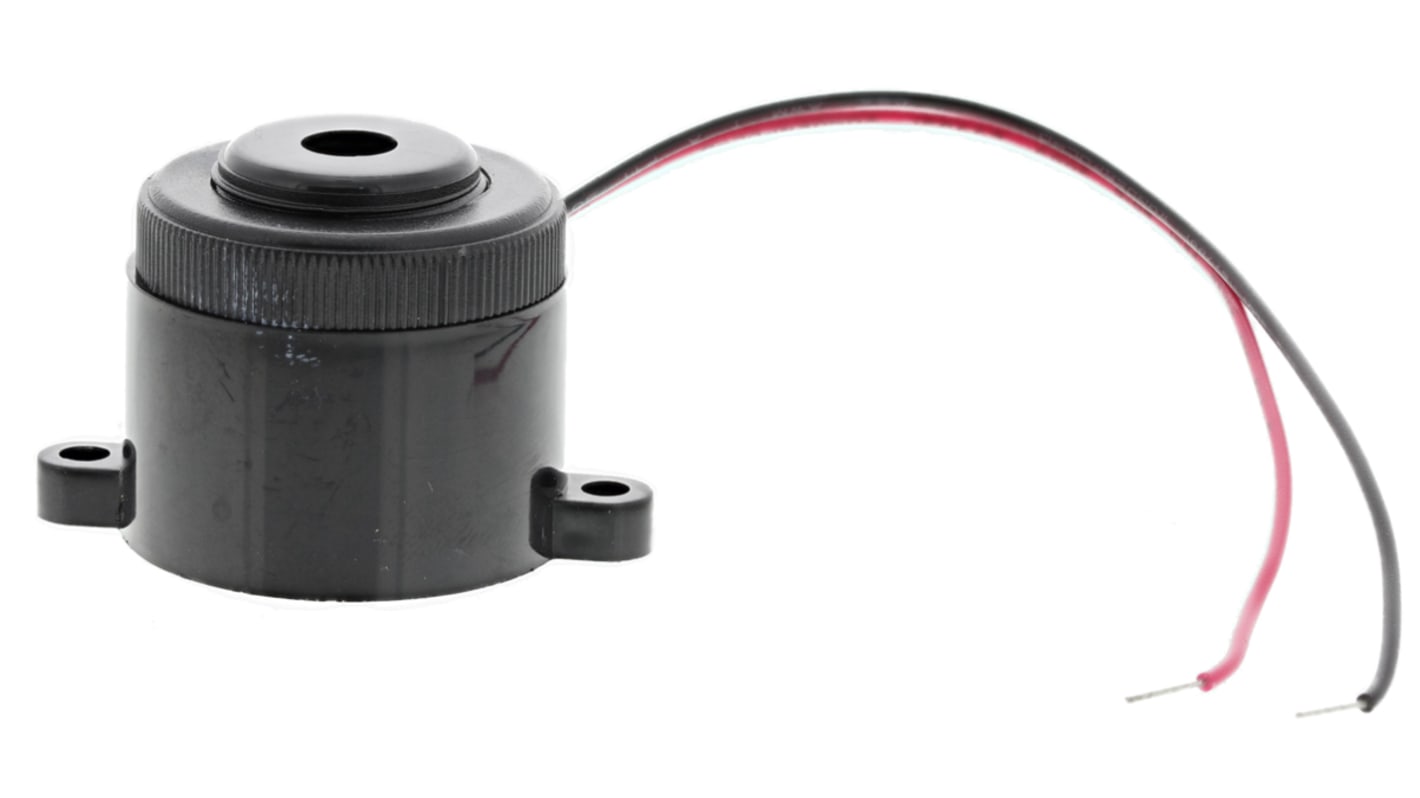 Cicalino piezo RS PRO, 28V cc, Ø 28mm, 87dB, tono Pulsazione lenta, Montaggio a pannello