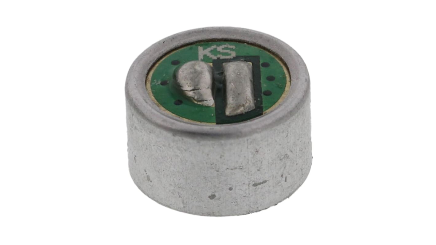 Condensatore microfonico RS PRO, 3V cc, sensibilità -42dB, 20Hz - 20kHz, Omnidirezionale, diametro 6mm